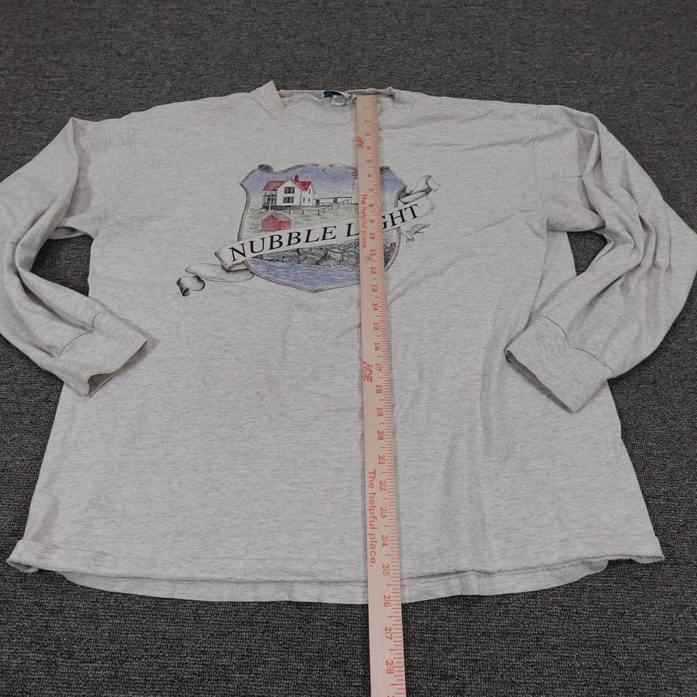 Vintage Winona Shirt Mens XL Gray Nubble Light Lighthouse Graphic Made USA 90s - Picture 7 of 14